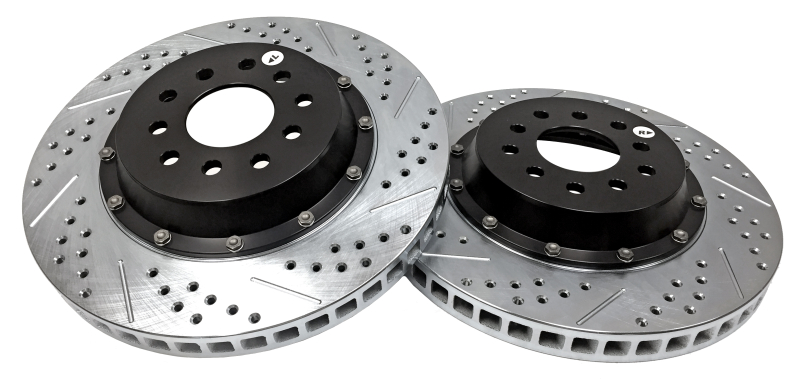 Pontiac GTO Brake Rotor (2) - Front - Baer Brakes - Eradispeed+1, 2-piece, Slot & Drilled, Zinc-Plated - Black - `05-`06